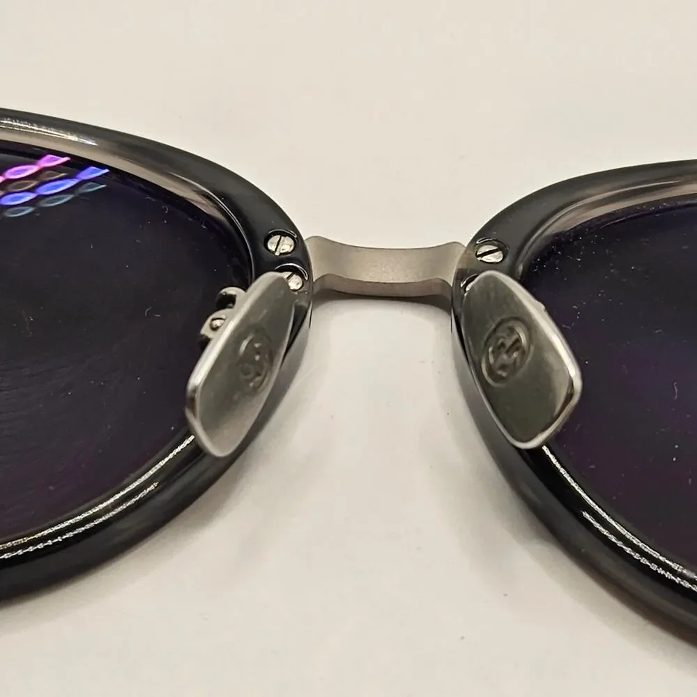 GUCCI GG0066S 003 SUNGLASSES HAVANA GREY TITANIUM FRAME GREEN LENSES 50mm - Picture 6 of 6